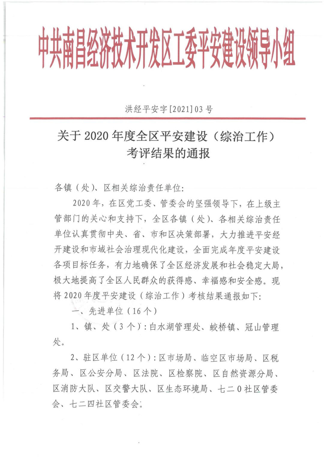 金开星空体育在线官网首页_星空体育（中国）获评2020年度南昌经开区平安建设先进单位